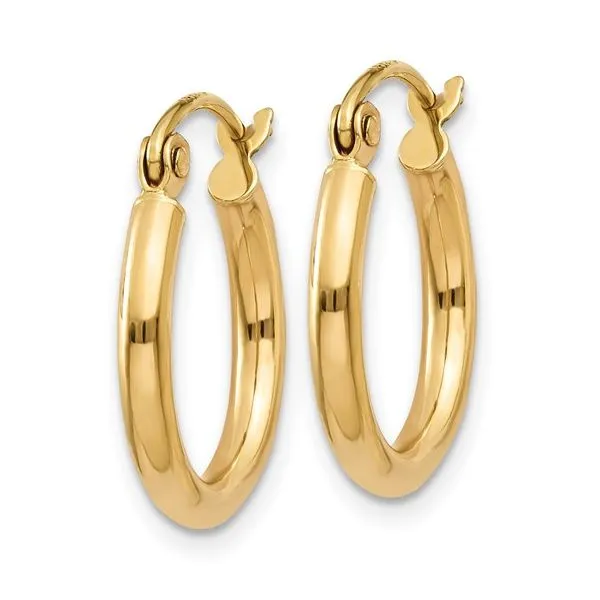 14K Yellow Gold 2mm Small Hoop Earrings