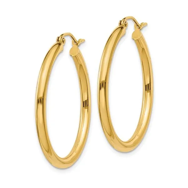 14K Yellow Gold 2.5mm Hoop Earrings