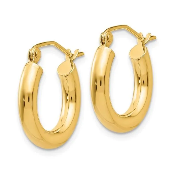 14K Yellow Gold 3mm Small Hoop Earrings