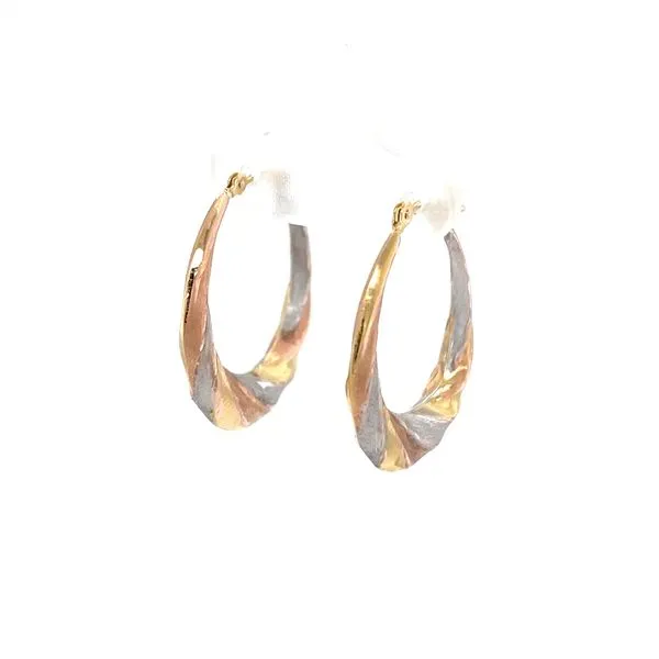 14K Yellow, White and Rose Gold Estate Medium Hoop Earrings Minor Jewelry Inc. Nashville, TN