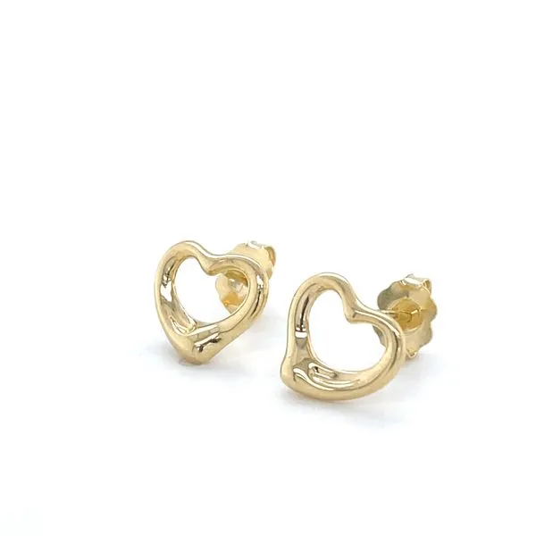 18K Yellow Gold Heart-Shaped Tiffany Earrings Image 4 Minor Jewelry Inc. Nashville, TN