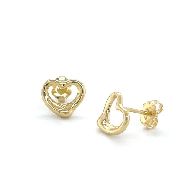 18K Yellow Gold Heart-Shaped Tiffany Earrings Image 5 Minor Jewelry Inc. Nashville, TN