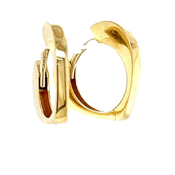 10K Yellow Gold V-Shaped Huggie Hoops Image 2 Minor Jewelry Inc. Nashville, TN