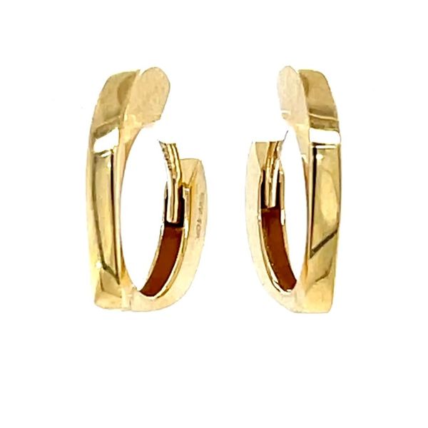 10K Yellow Gold V-Shaped Huggie Hoops Image 3 Minor Jewelry Inc. Nashville, TN