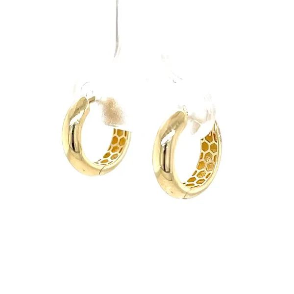 14K Yellow Gold Puffed Huggie Earrings Image 2 Minor Jewelry Inc. Nashville, TN