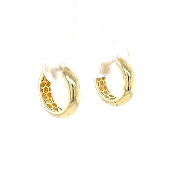 14K Yellow Gold Puffed Huggie Earrings Image 3 Minor Jewelry Inc. Nashville, TN