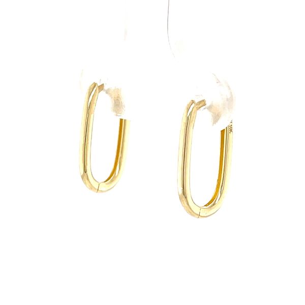 10K Yellow Gold Elongated Huggie Earrings Image 2 Minor Jewelry Inc. Nashville, TN