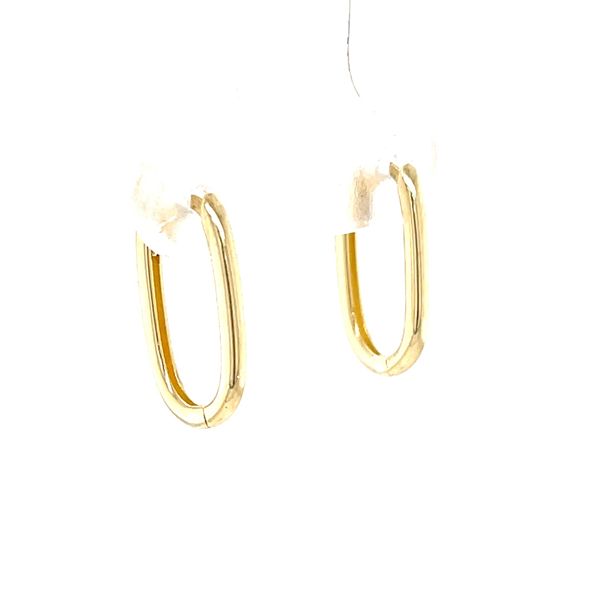 10K Yellow Gold Elongated Huggie Earrings Image 3 Minor Jewelry Inc. Nashville, TN