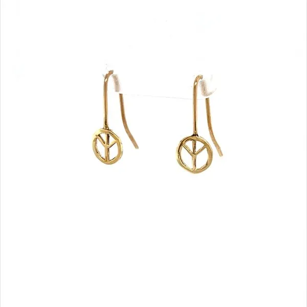 14K Yellow Gold Estate Peace Symbol Drop Earrings Minor Jewelry Inc. Nashville, TN