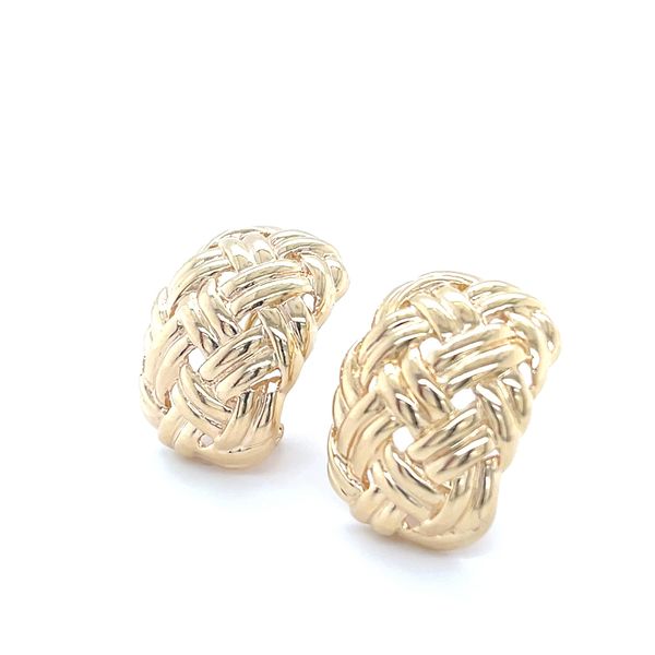 14K Yellow Gold Estate Woven Leverback Earrings Image 3 Minor Jewelry Inc. Nashville, TN