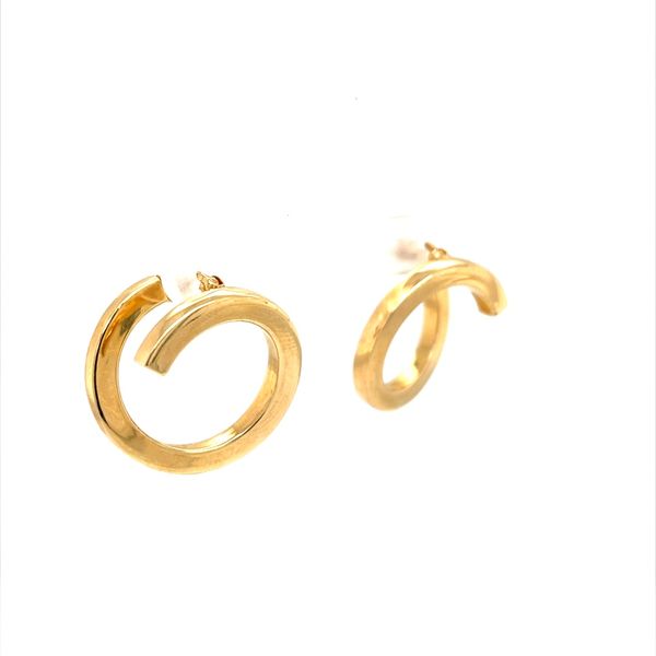 14K Yellow Gold 23mm Spiral Hoop Earrings Image 2 Minor Jewelry Inc. Nashville, TN