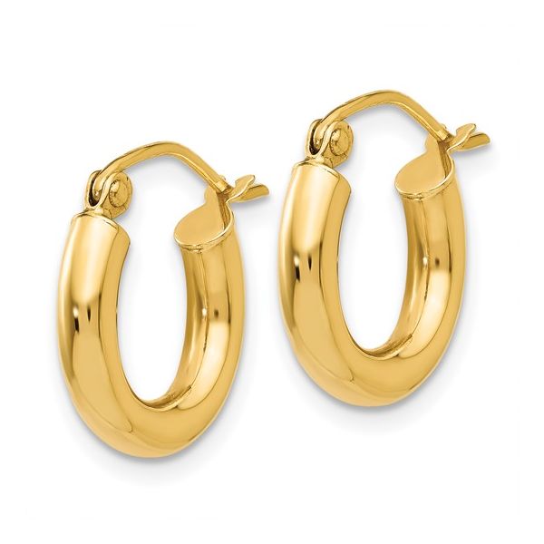 14K Yellow Gold 3x14mm Tube Hoop Earrings Minor Jewelry Inc. Nashville, TN