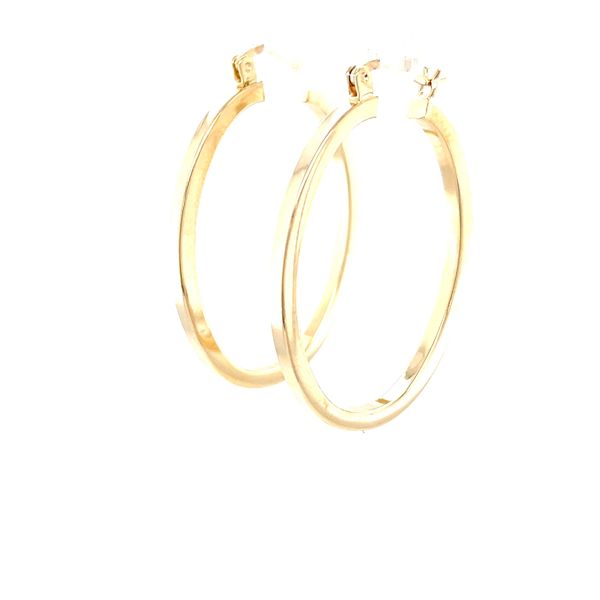 14K Yellow Gold Estate Oval Hoop Earrings Image 2 Minor Jewelry Inc. Nashville, TN