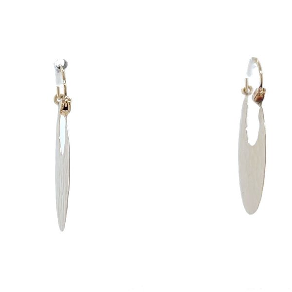 14K Yellow Gold Estate Hammered Finish Medium Hoop Earrings Image 3 Minor Jewelry Inc. Nashville, TN