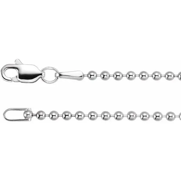 14K White Gold 1.7mm Bead Chain similar item image