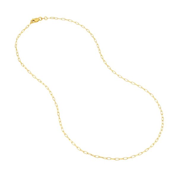 14K Yellow Gold 16-Inch 1.7mm Paper Clip Chain Image 4 Minor Jewelry Inc. Nashville, TN