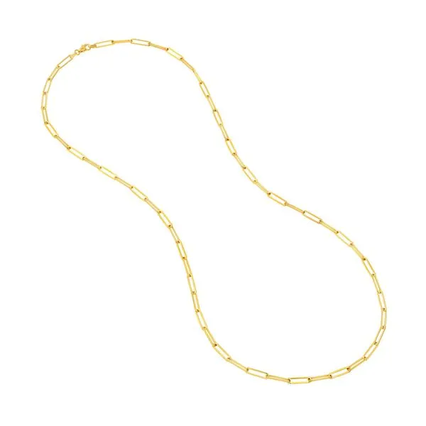 14K Yellow Gold 3.95mm Paperclip Chain Image 2 Minor Jewelry Inc. Nashville, TN