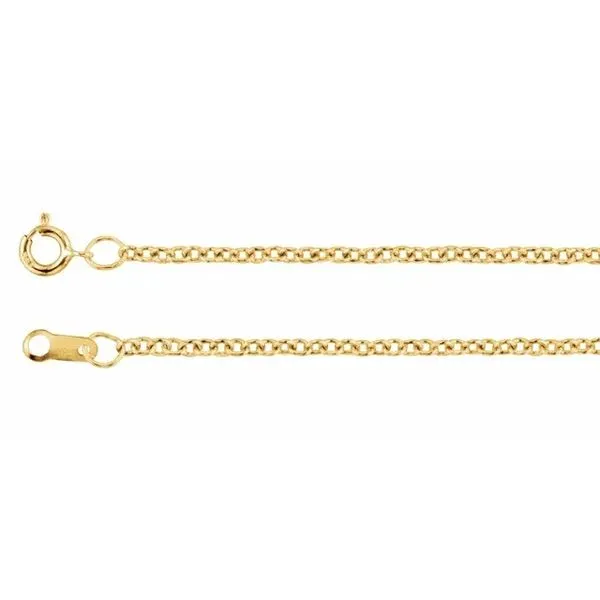 14K Yellow Gold Filled 1.5 mm Cable Link Chain Image 2 Minor Jewelry Inc. Nashville, TN