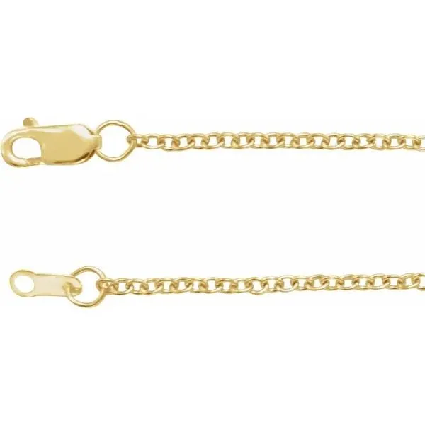 14k Yellow Gold 1.5mm Cable Chain Image 2 Minor Jewelry Inc. Nashville, TN