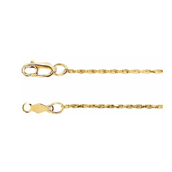 14K Yellow Gold 1.0mm Diamond-Cut Rope Chain Minor Jewelry Inc. Nashville, TN