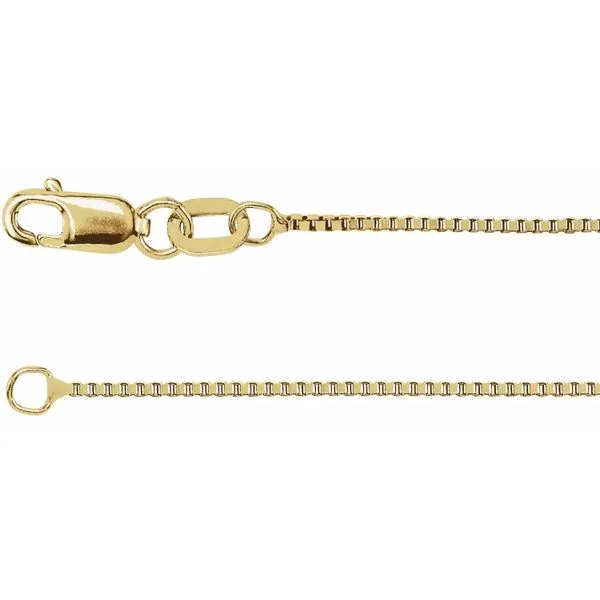 14k Yellow Gold 0.75mm Box Chain Minor Jewelry Inc. Nashville, TN