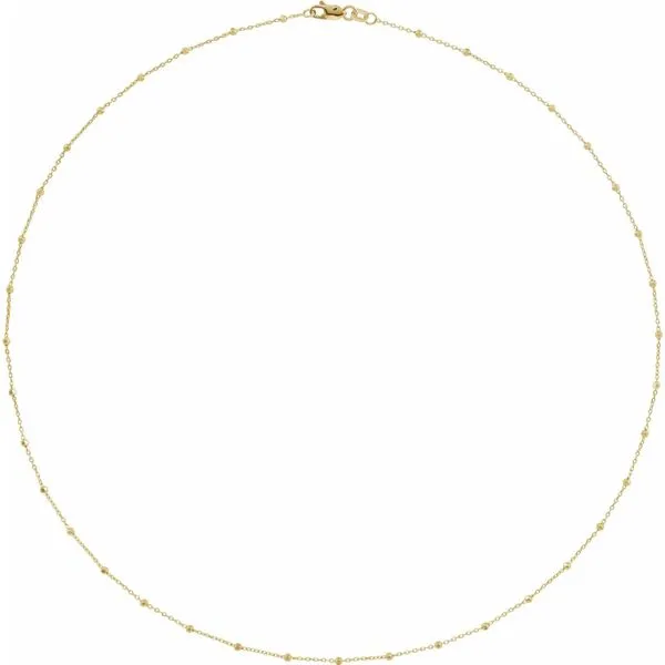 14K Yellow Gold .85mm Pop N' Dazzle Faceted Bead Chain Minor Jewelry Inc. Nashville, TN