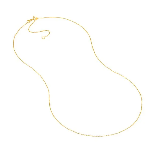 14K Yellow Gold 0.7mm Cable Chain Image 4 Minor Jewelry Inc. Nashville, TN