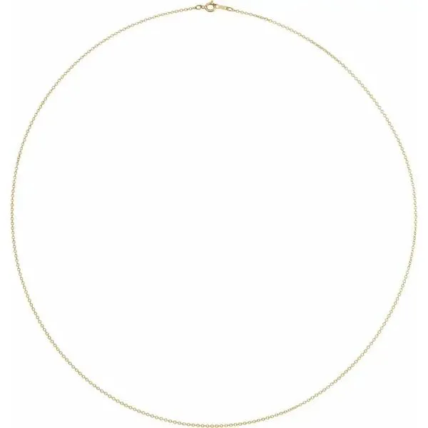 14K Yellow Gold Filled 1.0mm Cable Chain Image 2 Minor Jewelry Inc. Nashville, TN