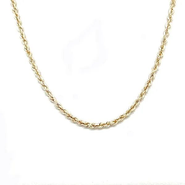 14K Yellow Gold Estate 1.7mm Rope Chain Image 2 Minor Jewelry Inc. Nashville, TN