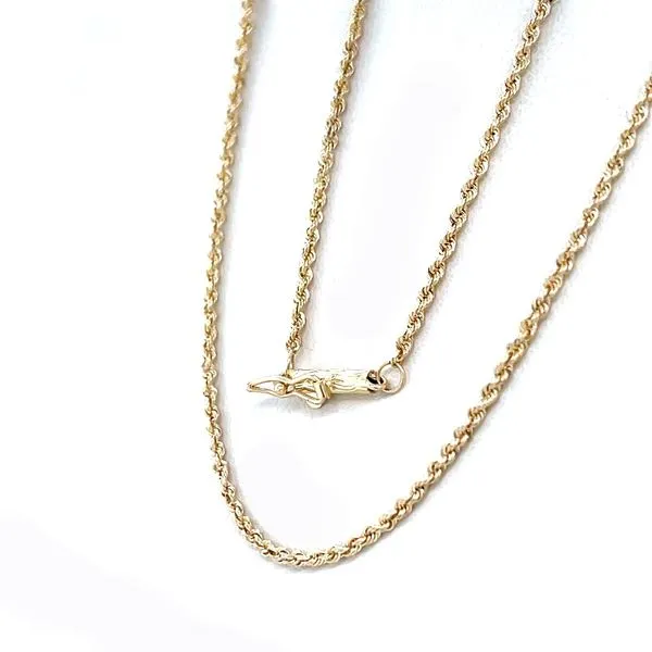14K Yellow Gold Estate 1.7mm Rope Chain Image 3 Minor Jewelry Inc. Nashville, TN