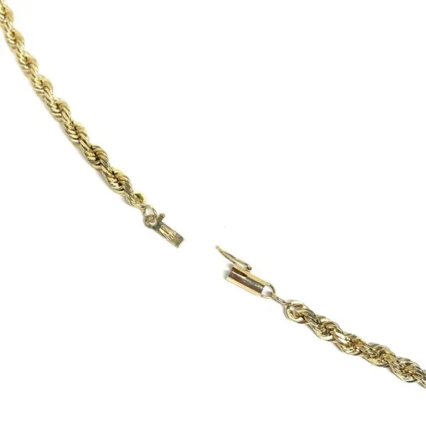 10K Yellow Gold Estate 5.0mm Diamond Cut Solid Gold Rope Chain Image 2 Minor Jewelry Inc. Nashville, TN