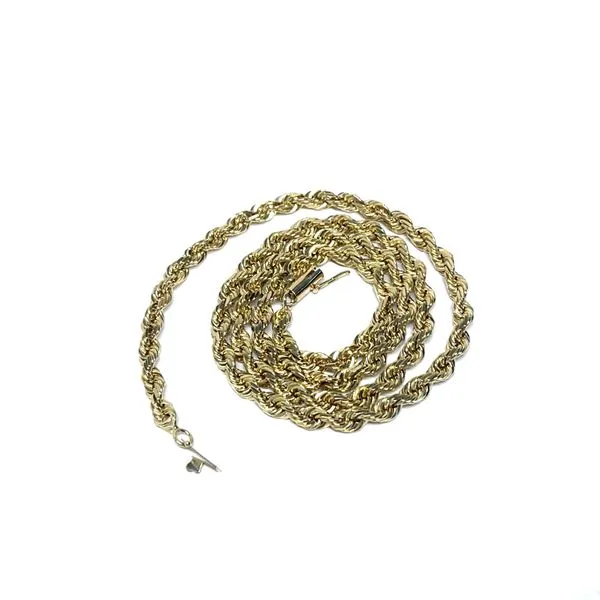 10K Yellow Gold Estate 5.0mm Diamond Cut Solid Gold Rope Chain Image 3 Minor Jewelry Inc. Nashville, TN