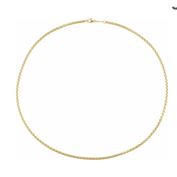 14K Yellow Gold-Filled 1.8 mm Rounded Box Chain Image 3 Minor Jewelry Inc. Nashville, TN