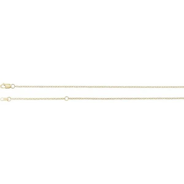 14K Yellow Gold-Filled 1.3mm 16-18 Inch Adjustable Cable Chain Image 3 Minor Jewelry Inc. Nashville, TN