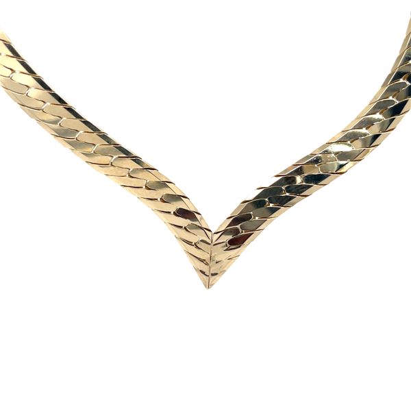 14K Yellow Gold Estate 6.7mm Herringbone Chain Image 2 Minor Jewelry Inc. Nashville, TN