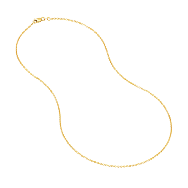 14K Yellow Gold 1.25mm 18-Inch Diamond-Cut Cable Chain Image 4 Minor Jewelry Inc. Nashville, TN