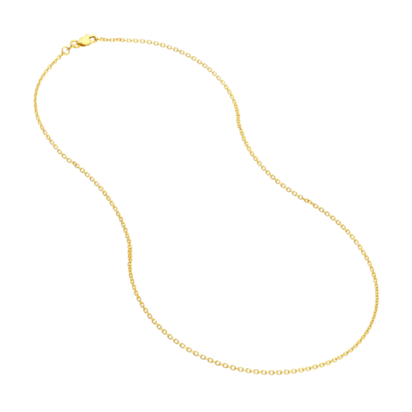 14K Yellow Gold 1.5mm 18-Inch Diamond-Cut Cable Chain Image 4 Minor Jewelry Inc. Nashville, TN