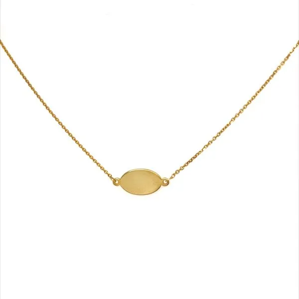 14K Yellow Gold Oval Disc Pendant Necklace similar item image