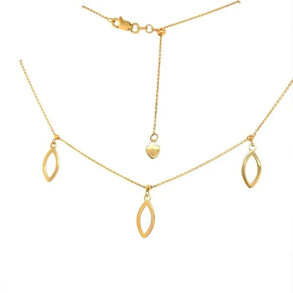 14K Yellow Gold Oval Open Disc Necklace Image 2 Minor Jewelry Inc. Nashville, TN