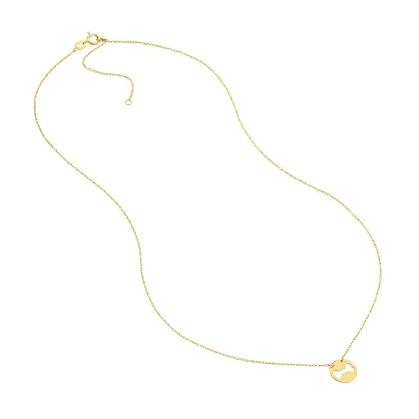 14K Yellow Gold Dog Bone Disc Pendant Necklace Image 2 Minor Jewelry Inc. Nashville, TN