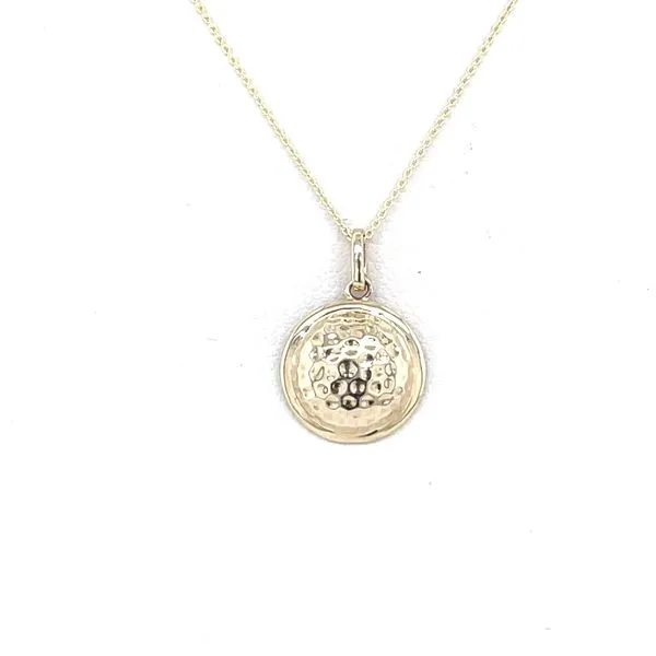 14K Yellow Gold Hammered Disc Pendant Necklace Minor Jewelry Inc. Nashville, TN