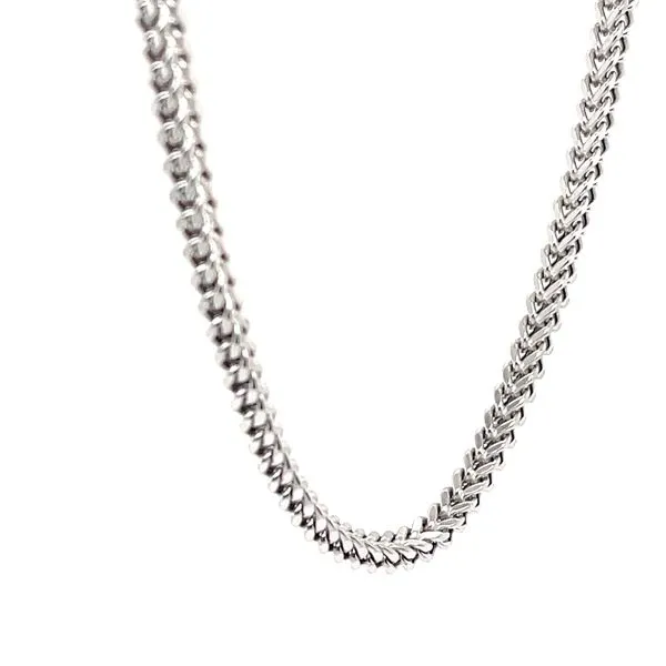 10K White Gold Estate Square Foxtail Chain Image 3 Minor Jewelry Inc. Nashville, TN