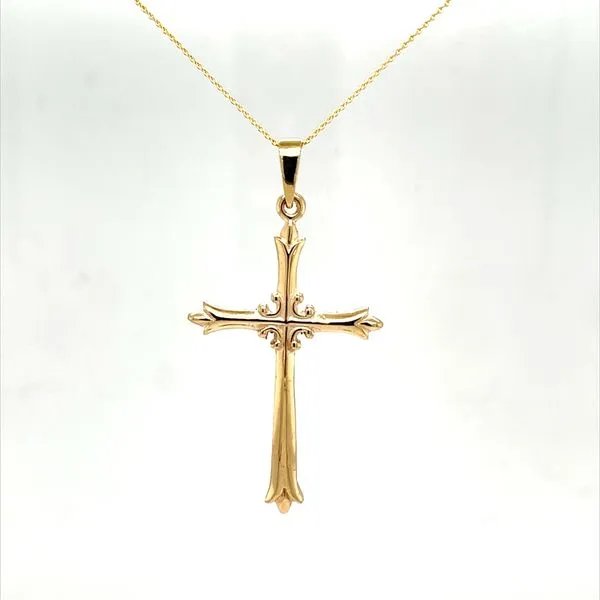 14K Yellow Gold Cross Pendant Necklace Image 2 Minor Jewelry Inc. Nashville, TN