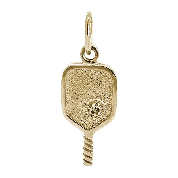 14K Yellow Gold Pickleball Charm