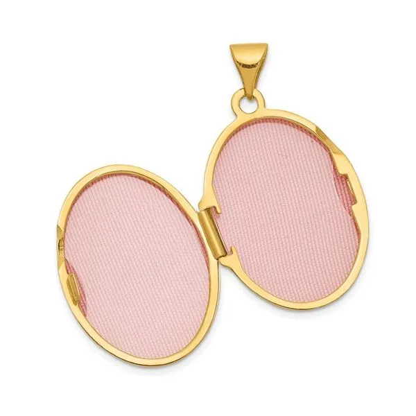 14K Yellow Gold Engravable Two Photo Locket on an 18 Inch...