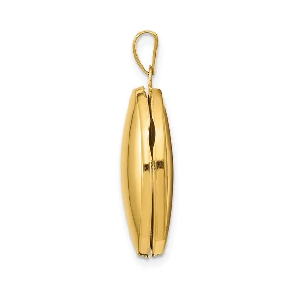 14K Yellow Gold Engravable Two Photo Locket on an 18 Inch...