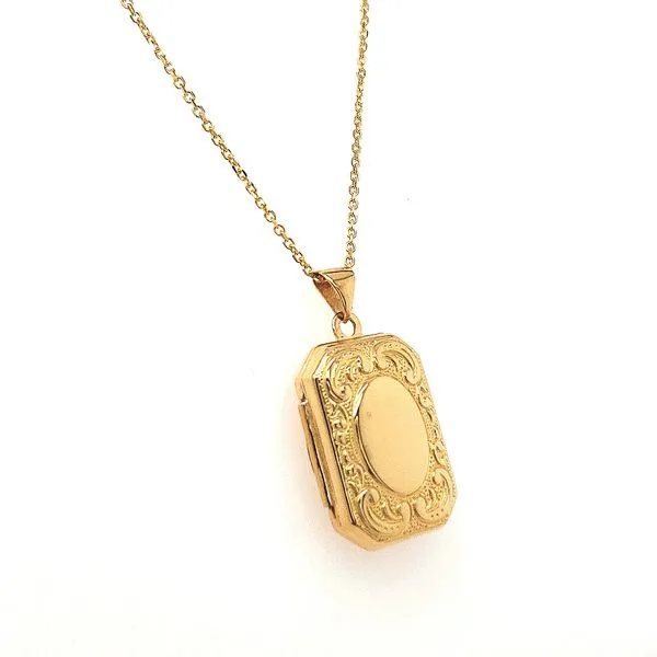 14K Yellow Gold Rectangle Locket Image 2 Minor Jewelry Inc. Nashville, TN