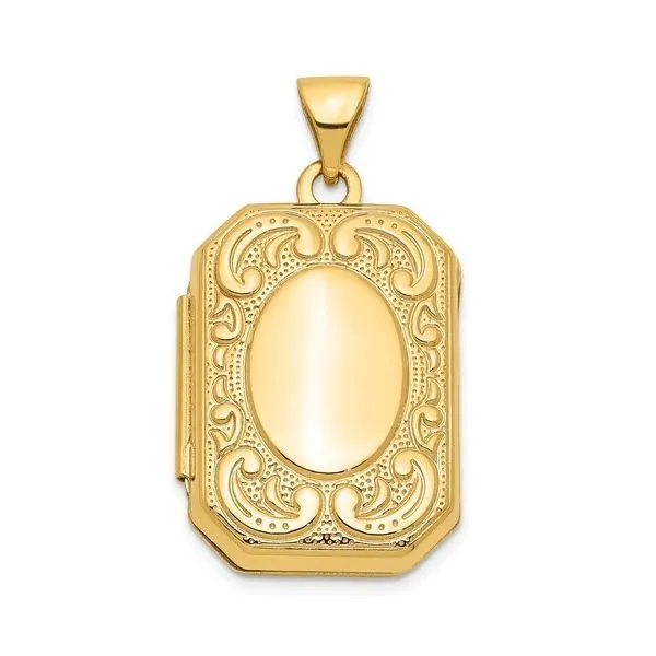 14K Yellow Gold Rectangle Locket Image 3 Minor Jewelry Inc. Nashville, TN