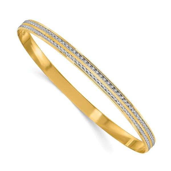 14K Yellow and White Gold Diamond Cut Bangle Minor Jewelry Inc. Nashville, TN