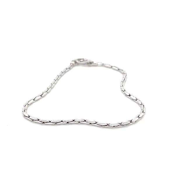 14K White Gold Cable Chain Bracelet